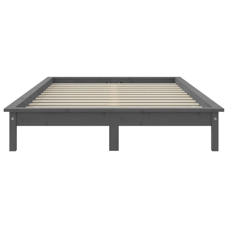 Bed Frame without Mattress Grey 140x190 cm Solid Wood Pine