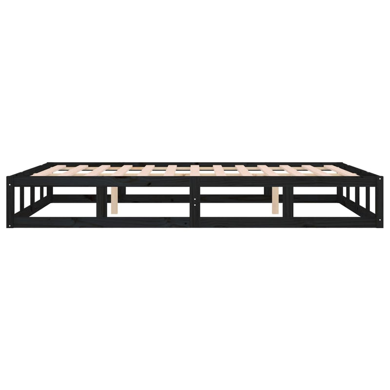 Bed Frame without Mattress Black 180x200 cm Super King  Solid Wood