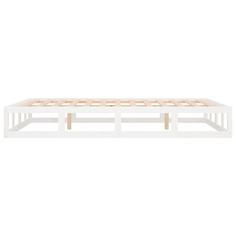 Bed Frame without Mattress White 140x190 cm Solid Wood