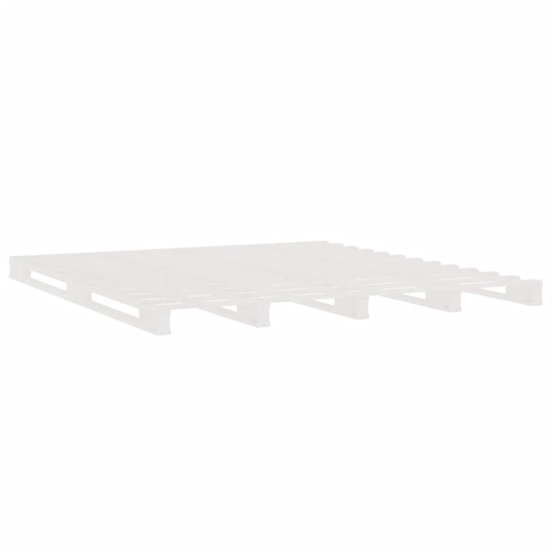 Pallet Bed without Mattress White Double Solid Wood