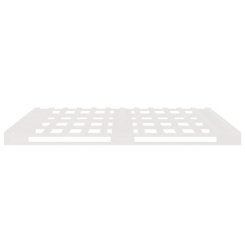 Pallet Bed without Mattress White Double Solid Wood