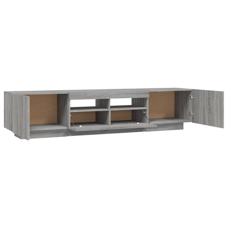 Modern Wooden 2pcs 70 Inch TV Tele Stand Unit Cabinet With LED Lights & Storage