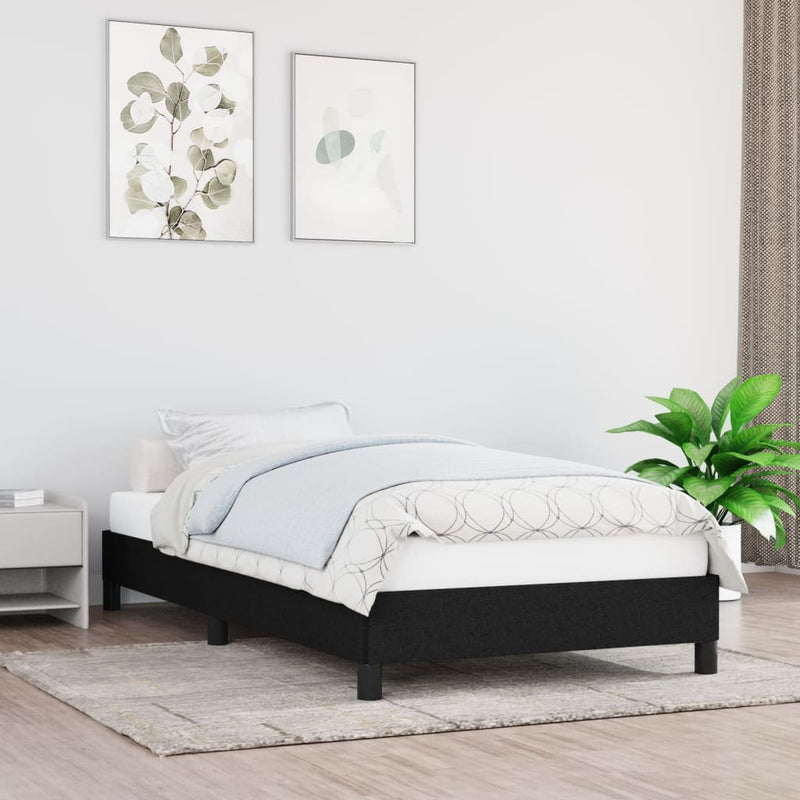 Bed Frame without Mattress Black 90x190 cm Single Single Fabric