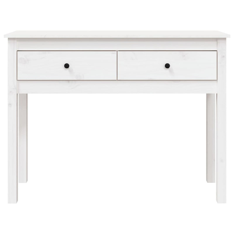 Console Table White 100x35x75 cm Solid Wood Pine