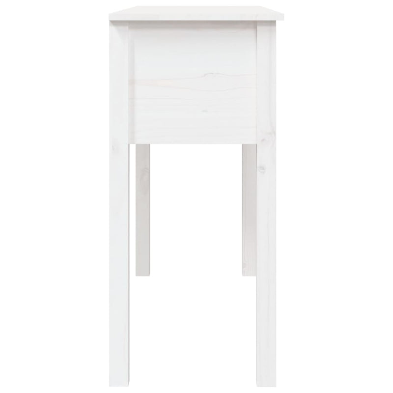 Console Table White 100x35x75 cm Solid Wood Pine