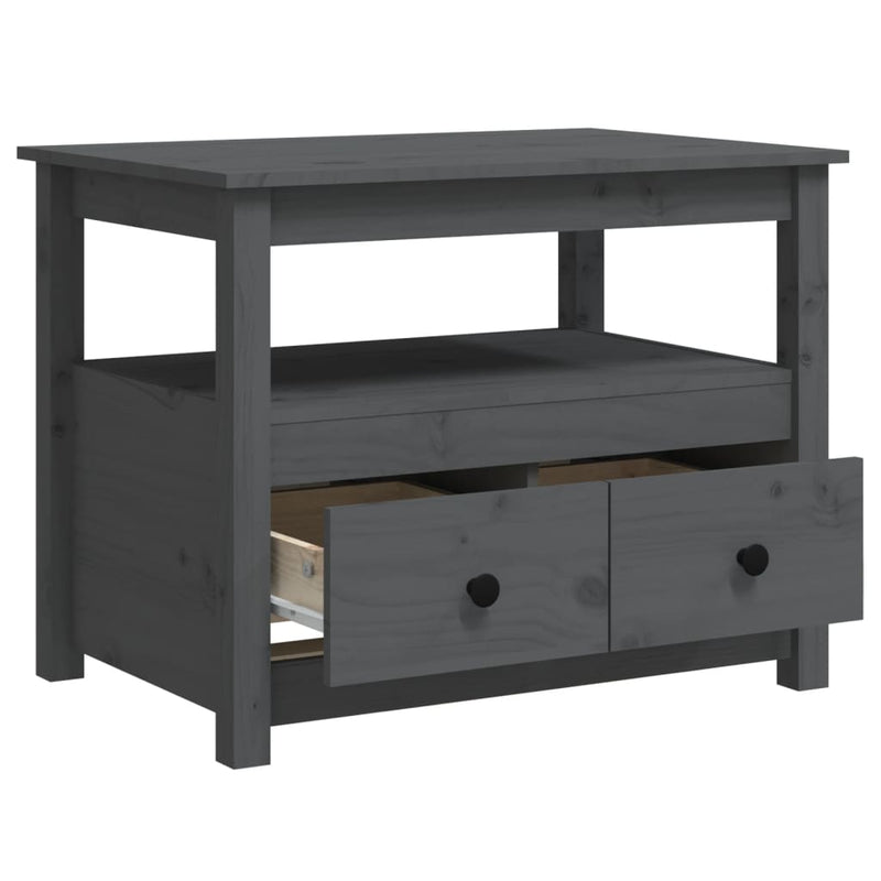Coffee Table Grey 71x49x55 cm Solid Wood Pine
