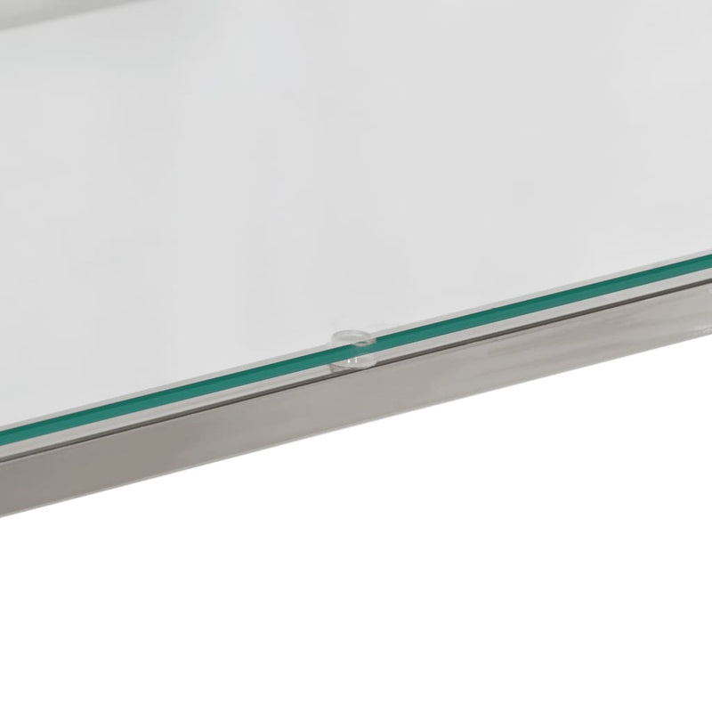 Console Table Silver Stainless Steel and Tempered Glass