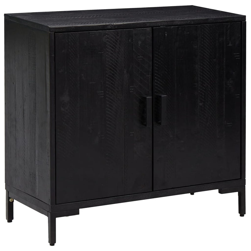 Sideboard Black 75x35x70 cm Solid Pinewood
