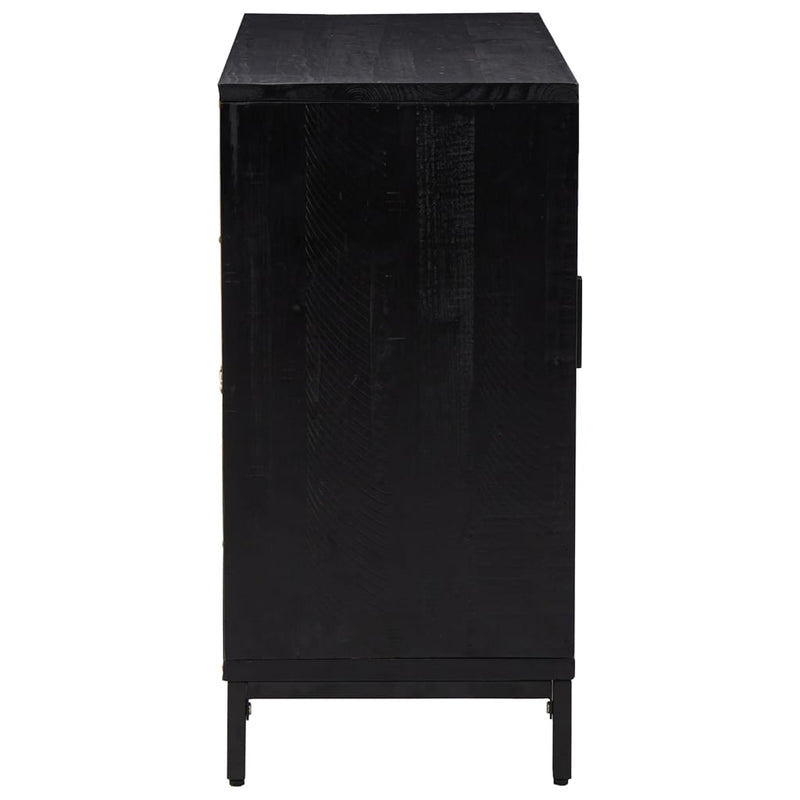 Sideboard Black 75x35x70 cm Solid Pinewood
