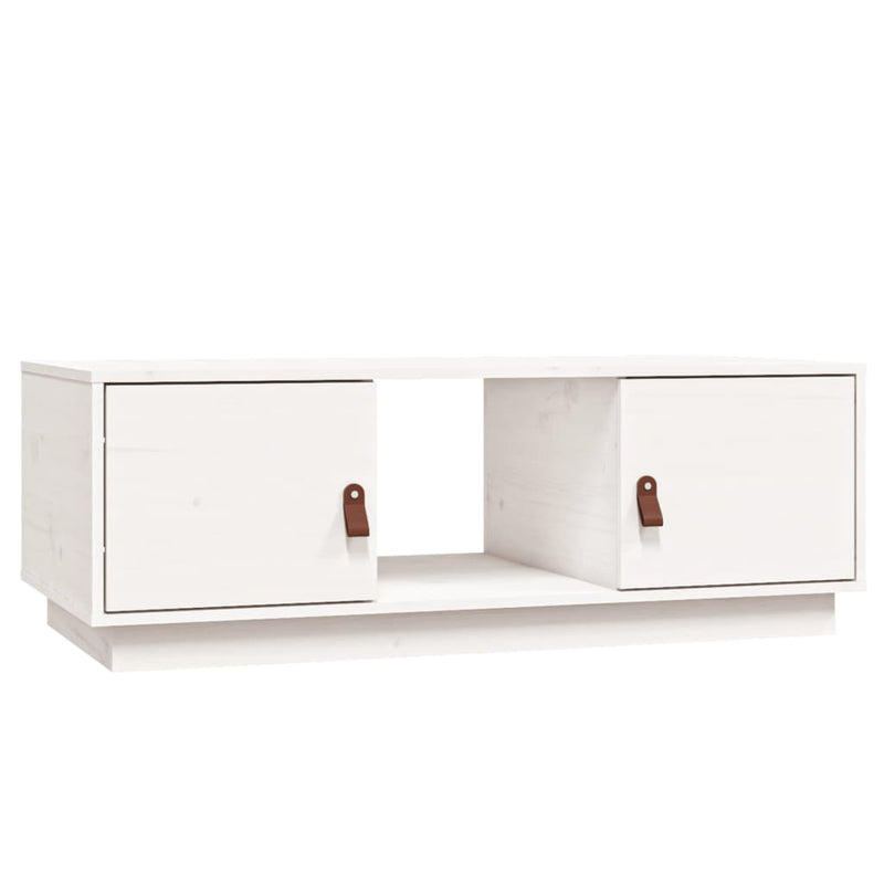 Coffee Table White 100x50x35 cm Solid Wood Pine