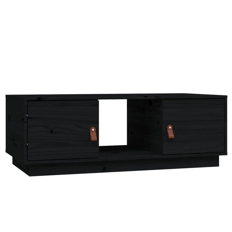 Coffee Table Black 100x50x35 cm Solid Wood Pine