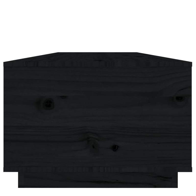 Coffee Table Black 100x50x35 cm Solid Wood Pine