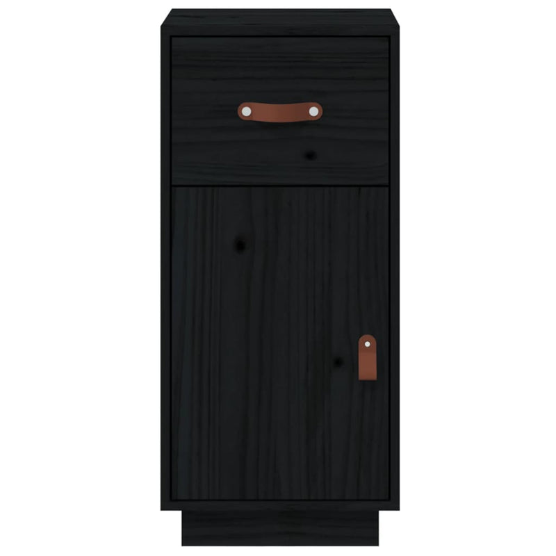 Sideboard Black 34x40x75 cm Solid Wood Pine