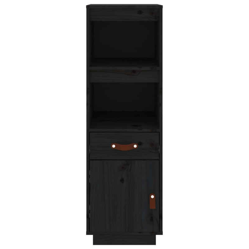 Highboard Black 34x40x108,5 cm Solid Wood Pine