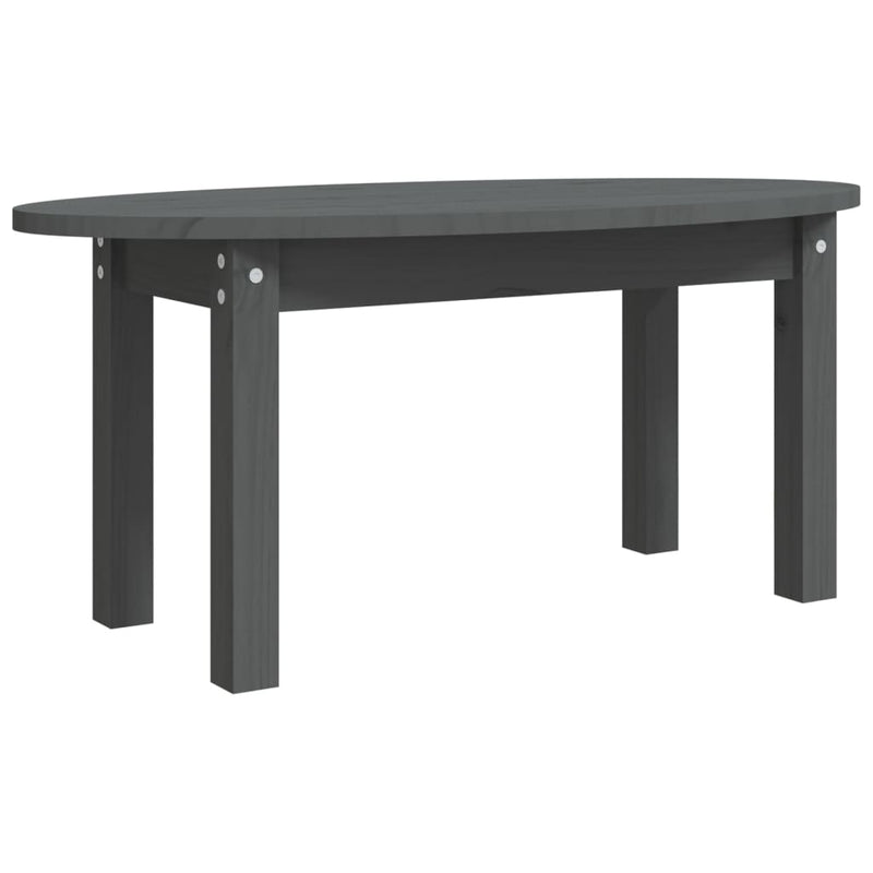 Coffee Table Grey 80x40x35 cm Solid Wood Pine