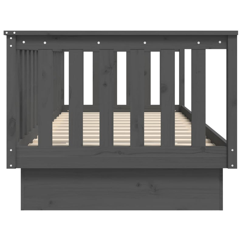 Day Bed without Mattress Grey 80x200 cm Solid Wood Pine