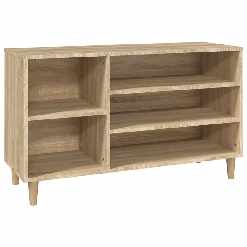 Modern Wooden Hallway Open Shoe Storage Cabinet Unit Organiser Wood Trainer Rack