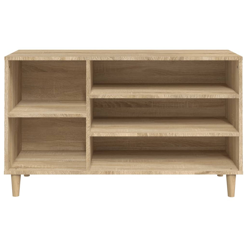 Modern Wooden Hallway Open Shoe Storage Cabinet Unit Organiser Wood Trainer Rack
