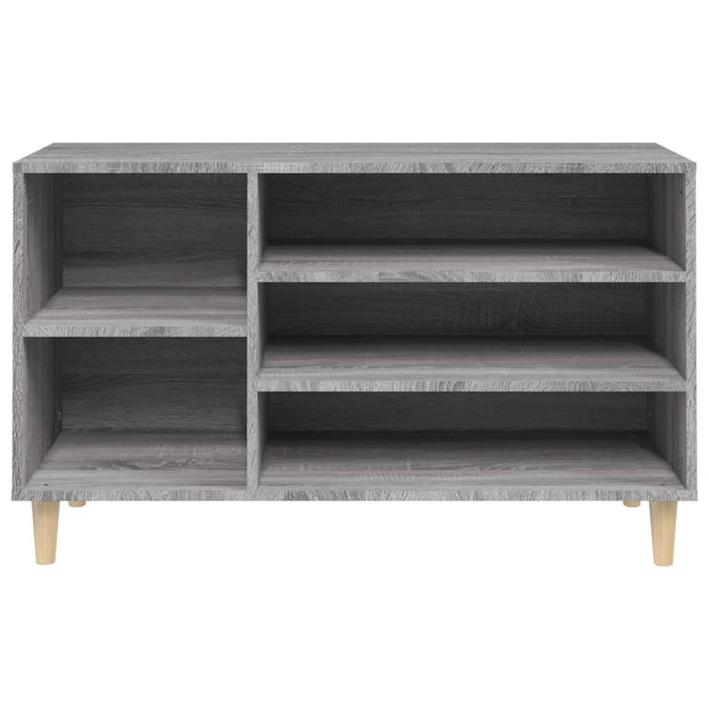 Modern Wooden Hallway Open Shoe Storage Cabinet Unit Organiser Wood Trainer Rack