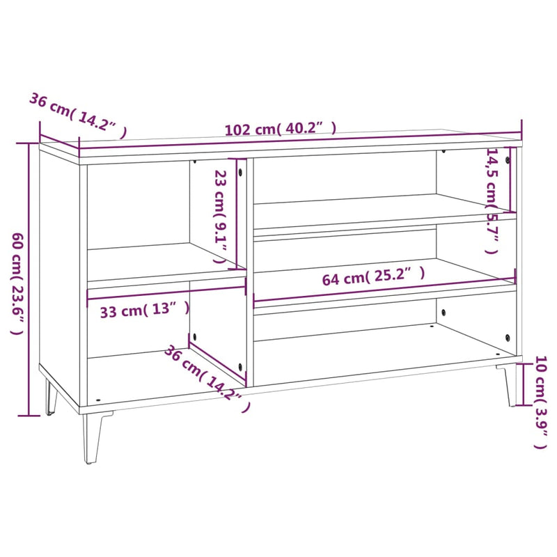 Modern Wooden Hallway Shoe Storage Cabinet Unit Organiser With Open Shelves