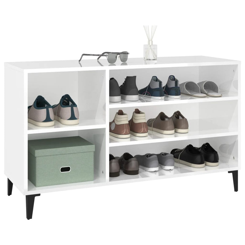 Modern Wooden Hallway Shoe Storage Cabinet Unit Organiser With Open Shelves