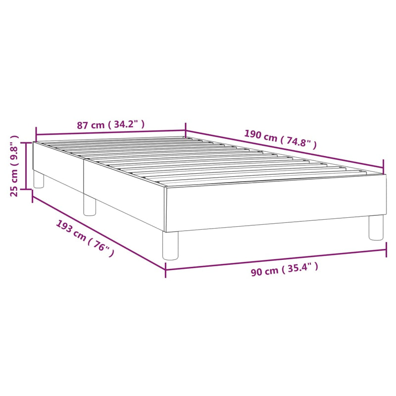 Bed Frame without Mattress Light Grey Single Fabric (UK/IE/FI/NO only)