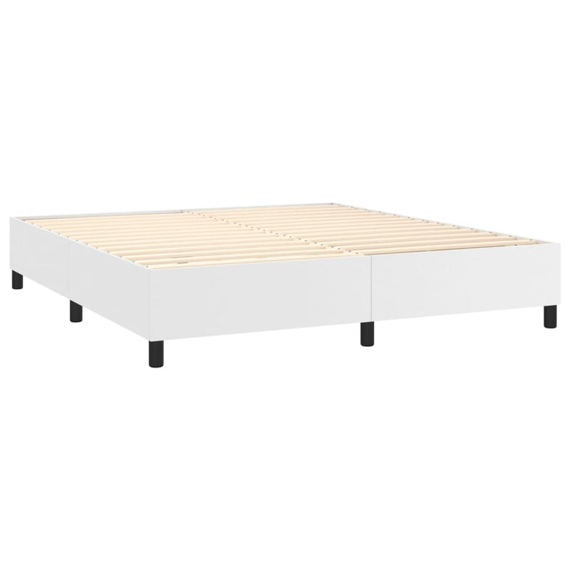 Bed Frame without Mattress White Super King Faux Leather (UK/IE/FI/NO only)
