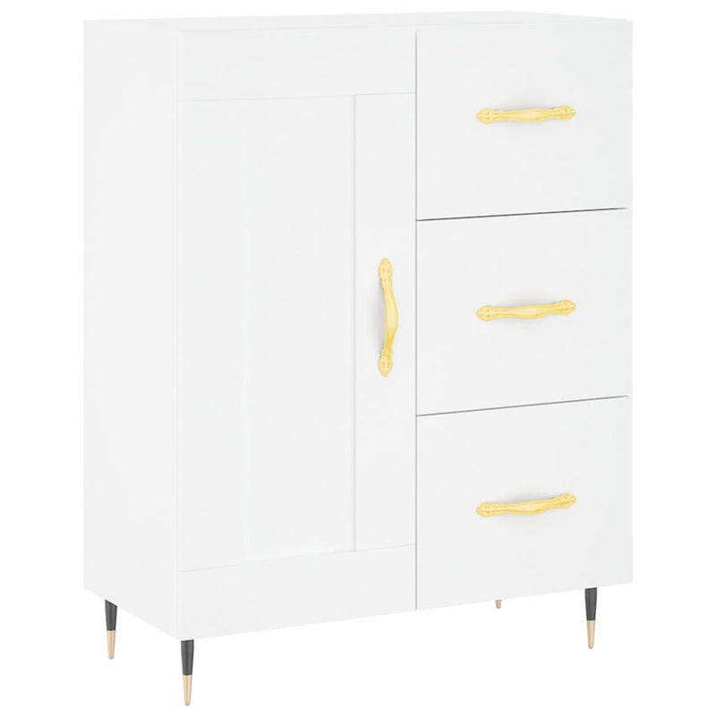 Highboard White 69.5x34x180 cm Engineered Wood