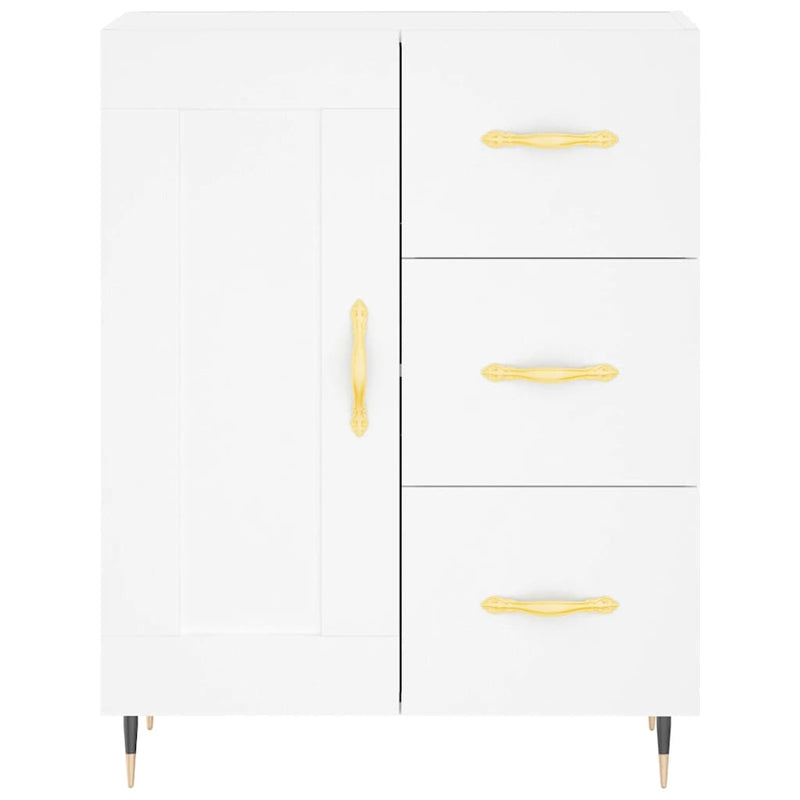 Highboard White 69.5x34x180 cm Engineered Wood
