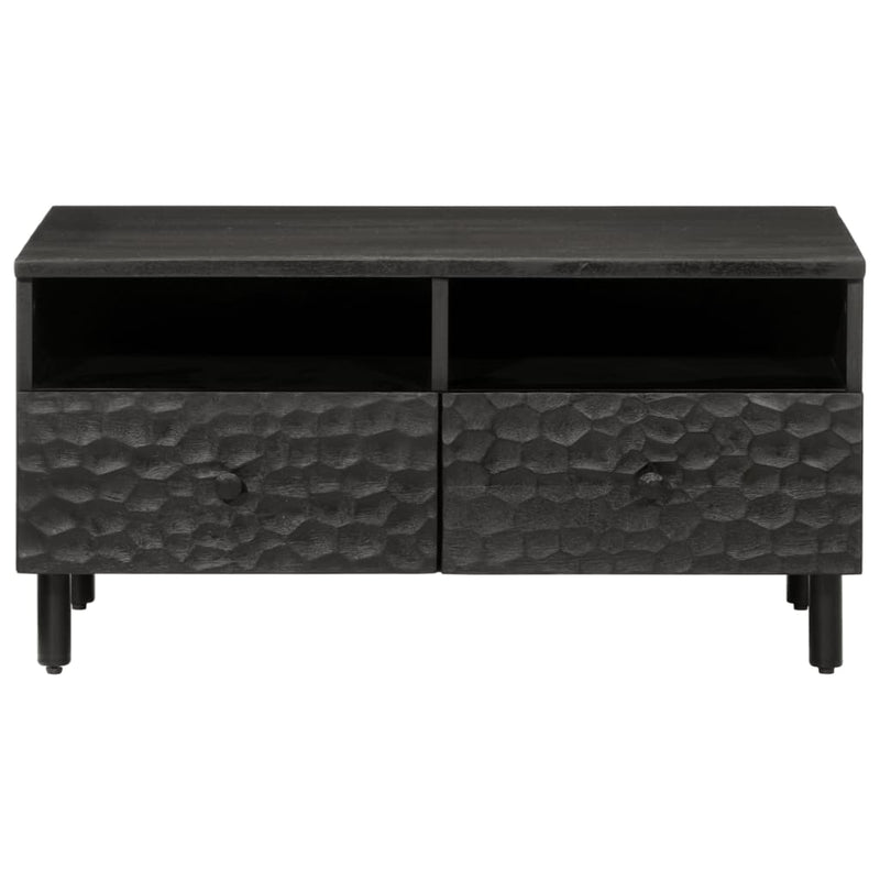 Coffee Table Black 80x54x40 cm Solid Wood Mango