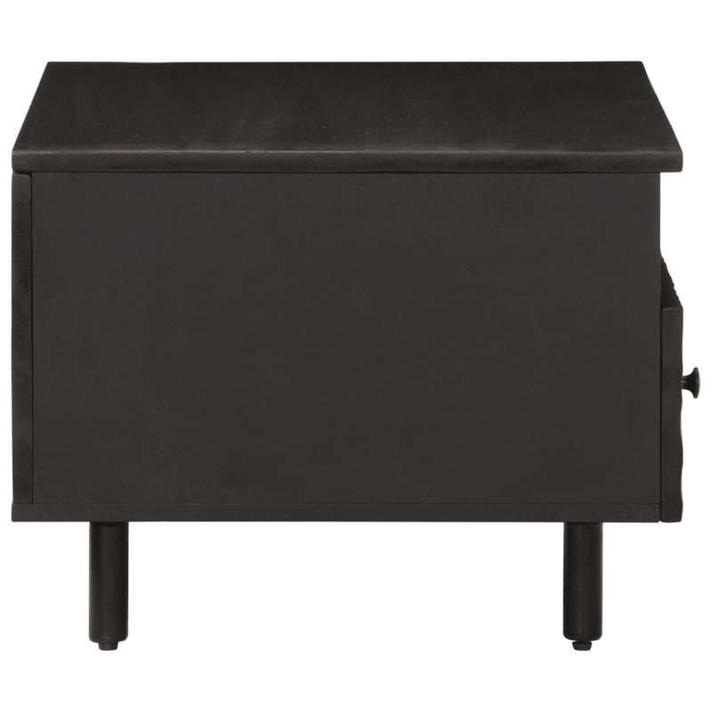 Coffee Table Black 80x54x40 cm Solid Wood Mango