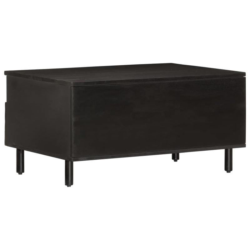 Coffee Table Black 80x54x40 cm Solid Wood Mango