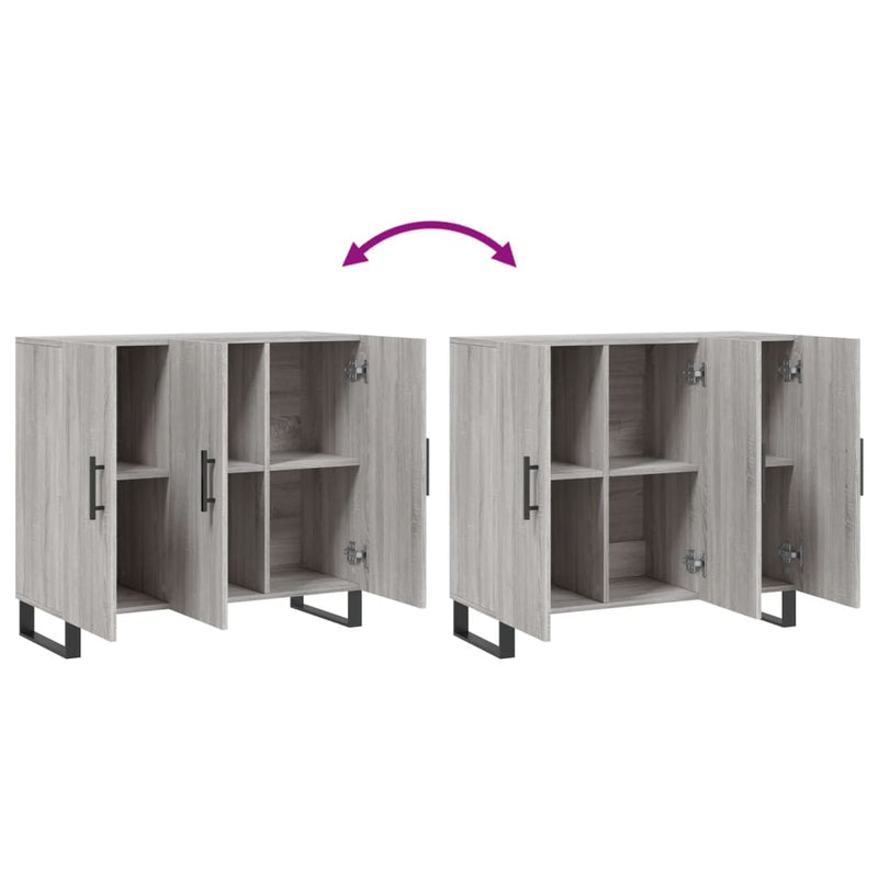 Sideboard Grey Sonoma 90x34x80 cm Engineered Wood