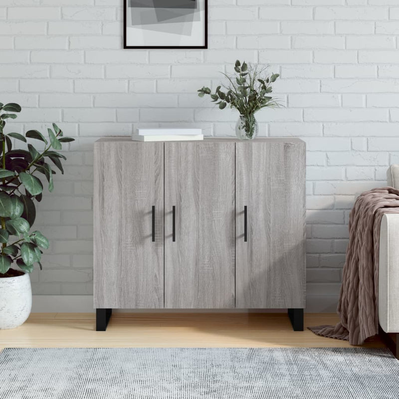 Sideboard Grey Sonoma 90x34x80 cm Engineered Wood