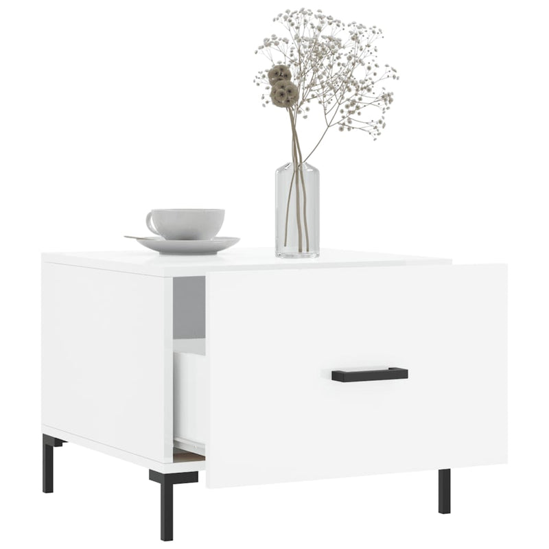 Coffee Tables 2pcs High Gloss White 50x50x40 cm Engineered Wood
