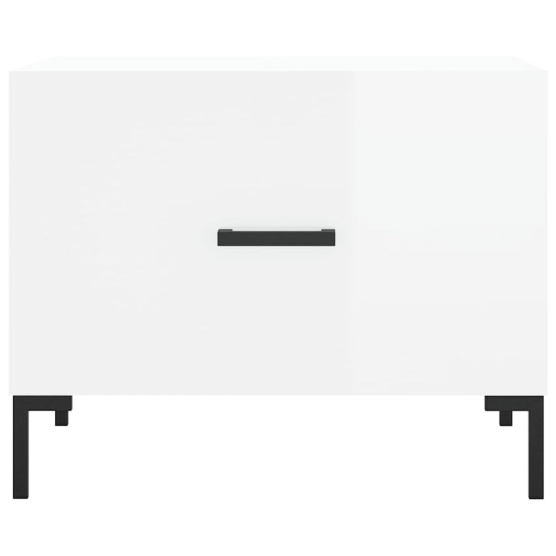 Coffee Tables 2pcs High Gloss White 50x50x40 cm Engineered Wood