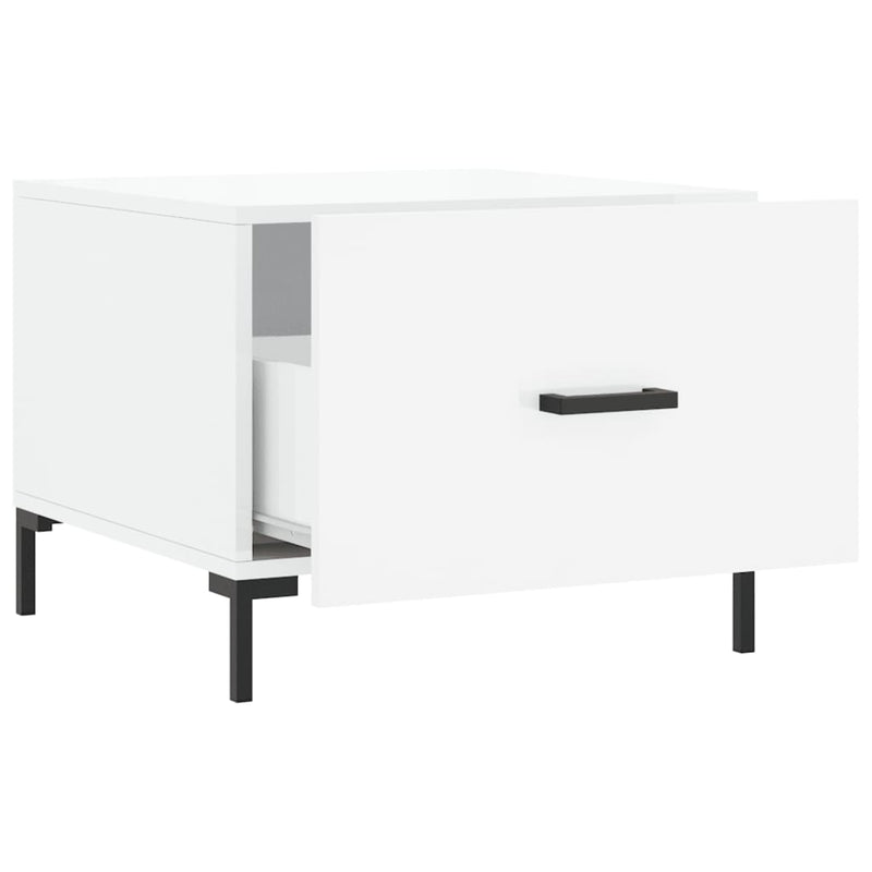 Coffee Tables 2pcs High Gloss White 50x50x40 cm Engineered Wood