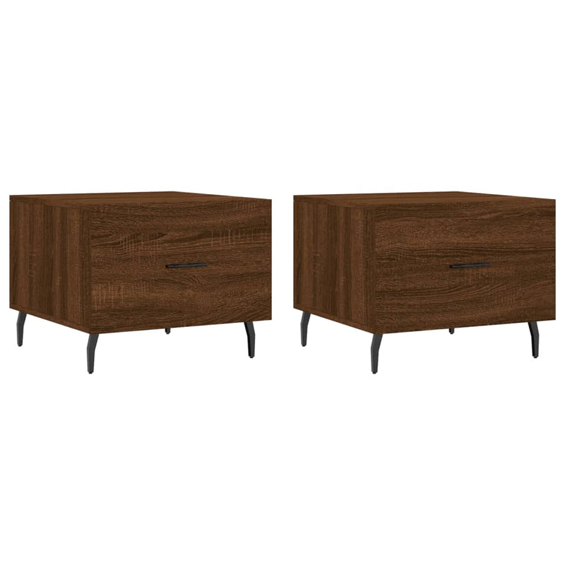 Coffee Tables 2 pcs Brown Oak 50x50x40 cm Engineered Wood