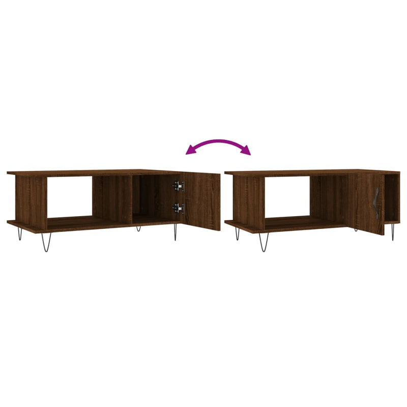 Coffee Table Brown Oak 90x50x40 cm Engineered Wood