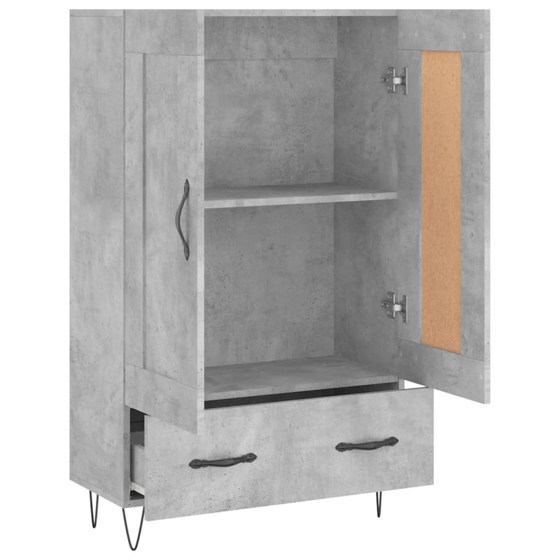 Modern Wooden Highboard Storage Cabinet Unit With Lower Drawer & 2 Doors Wood