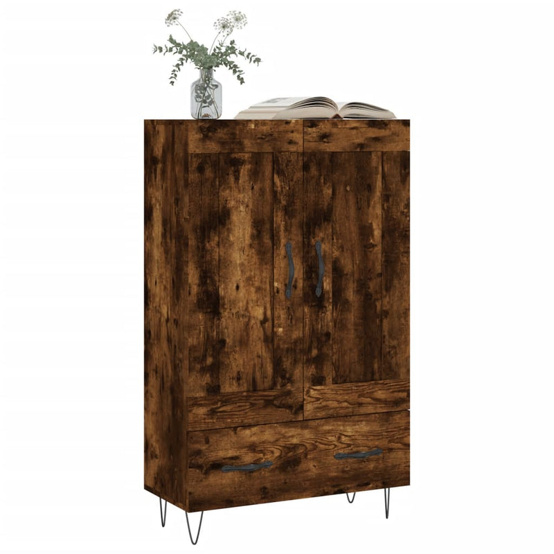 Modern Wooden Highboard Storage Cabinet Unit With Lower Drawer & 2 Doors Wood