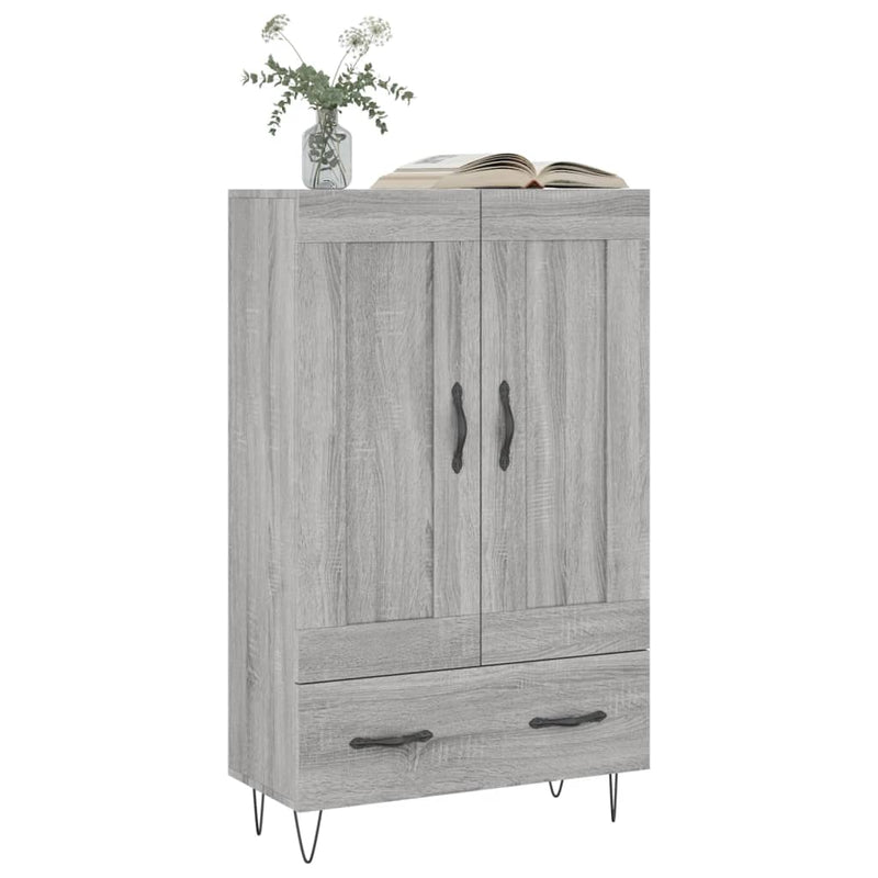 Modern Wooden Highboard Storage Cabinet Unit With Lower Drawer & 2 Doors Wood