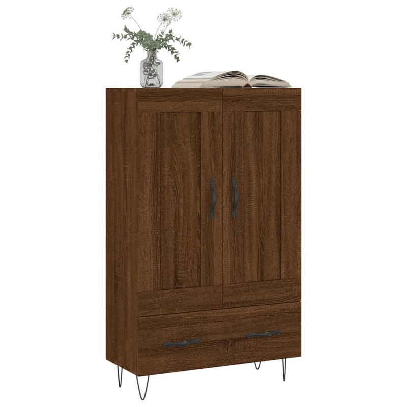 Modern Wooden Highboard Storage Cabinet Unit With Lower Drawer & 2 Doors Wood