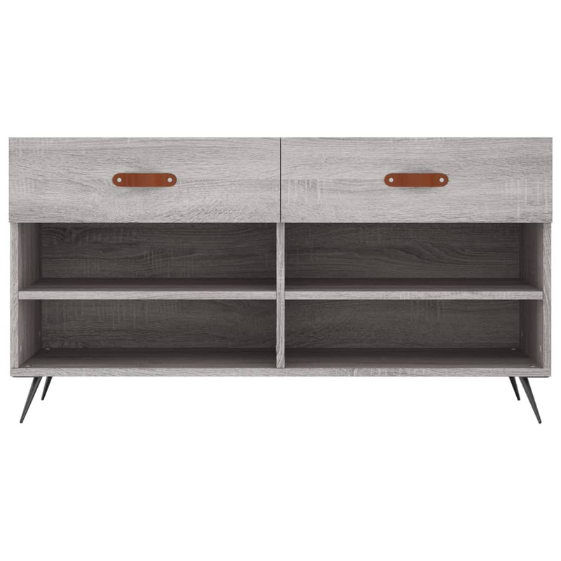 Shoe Bench Grey Sonoma 102x35x55 cm Engineered Wood