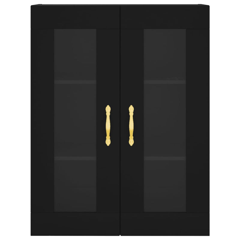 Wall Mounted Cabinets 2 pcs Black Engineered Wood