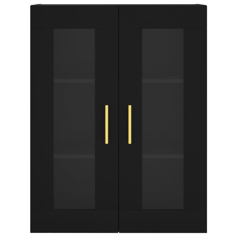 Wall Mounted Cabinets 2 pcs Black Engineered Wood