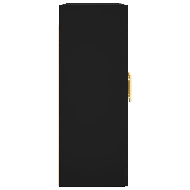 Wall Mounted Cabinets 2 pcs Black Engineered Wood