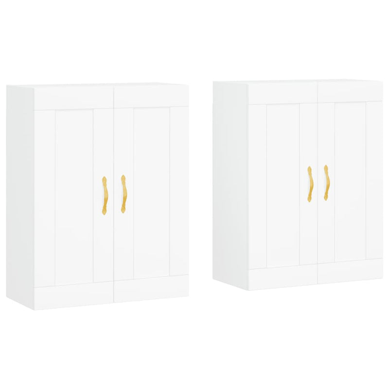 Wall Mounted Cabinets 2 pcs White Engineered Wood