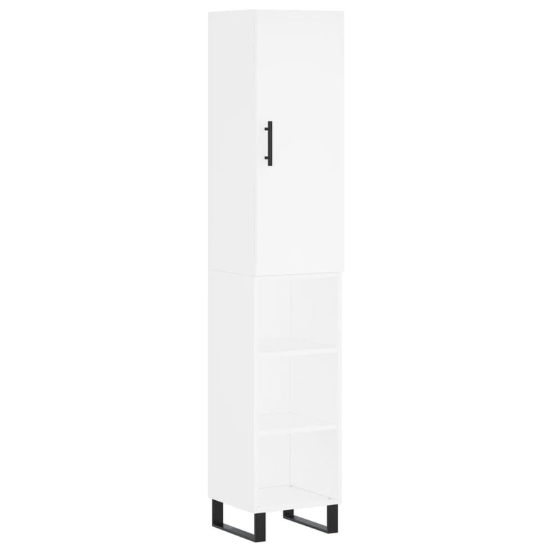 Highboard White 34.5x34x180 cm Engineered Wood
