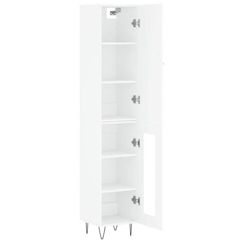 Highboard White 34.5x34x180 cm Engineered Wood